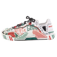 Dolce 
Gabbana Canvas and Fabric Graffiti Print Ns1 Low Top Sneakers Size 40