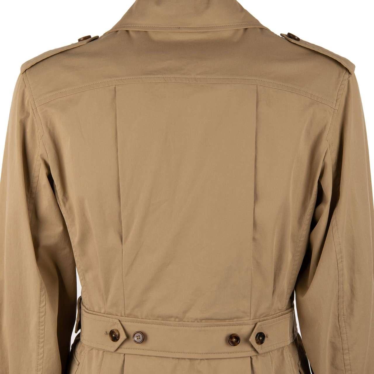 Dolce & Gabbana Canvas Safari Jacket SNEAK PEEK with Belt and Pockets Beige 46 For Sale 3