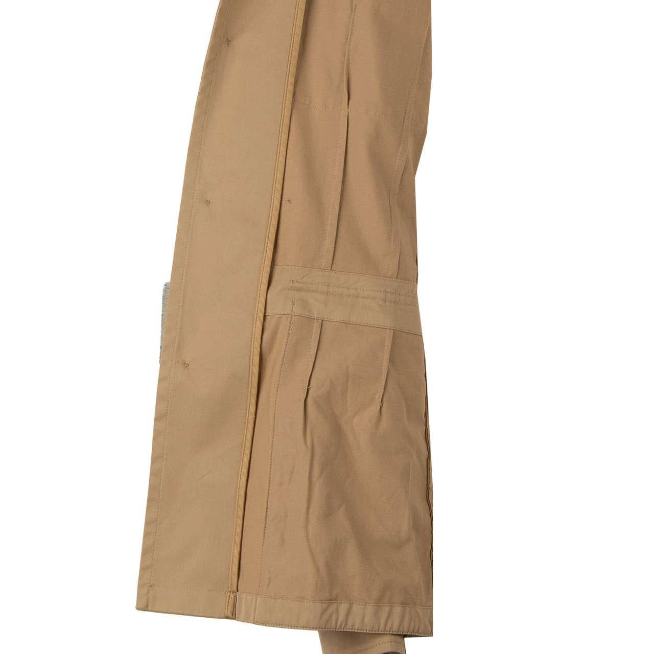 Dolce & Gabbana Canvas Safari Jacket SNEAK PEEK with Belt and Pockets Beige 46 For Sale 4