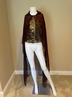 DOLCE & GABBANA floral 90's cardigan with silk floor length cape