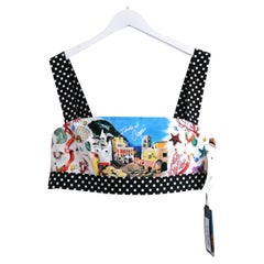 Dolce & Gabbana Capri Printed Cotton Bra Top