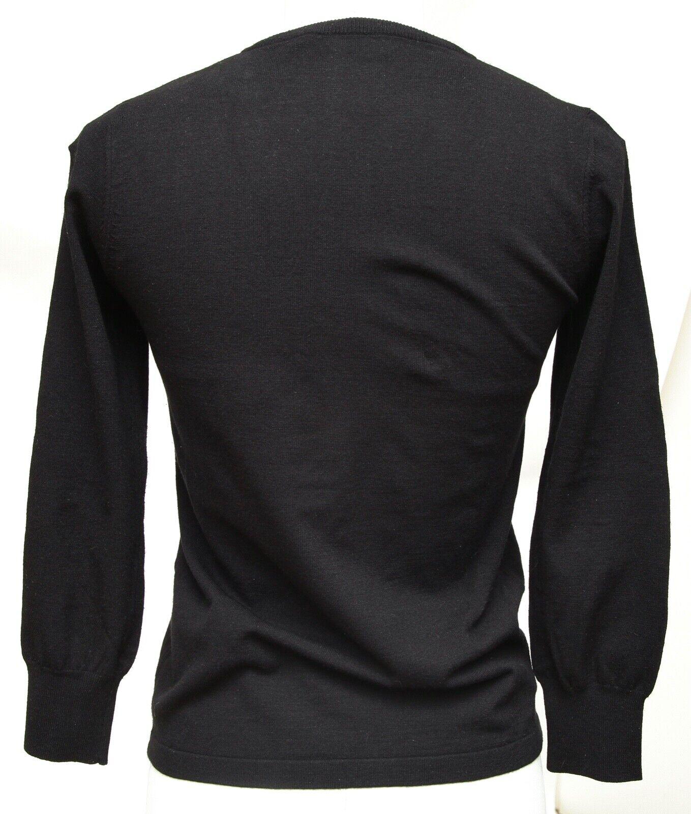 Women's DOLCE & GABBANA Cardigan Sweater Black Knit Logo Crystals 3/4 Sleeve Sz 44 For Sale