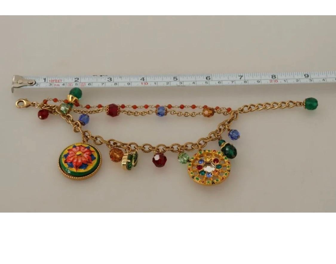 Dolce & Gabbana Carretto gold bracelet embellished with crystal elements  2