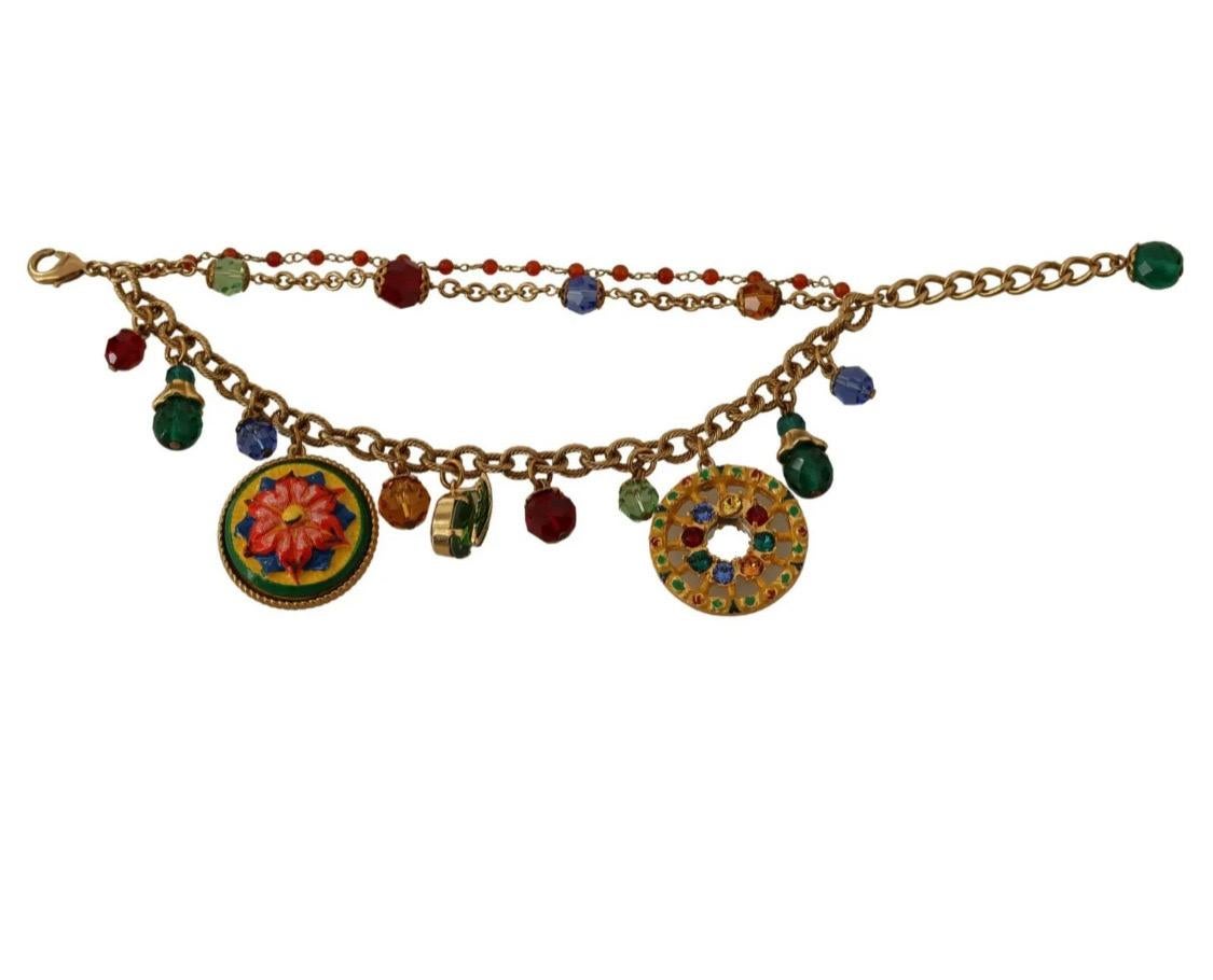 Dolce & Gabbana Carretto gold bracelet embellished with crystal elements 
