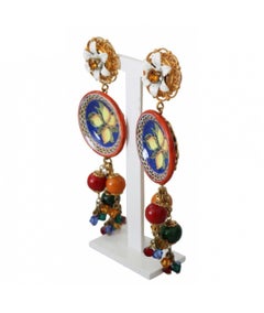 Dolce & Gabbana Carretto lemon drop Clip on earrings flower motifs