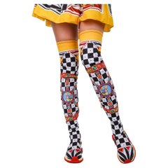 Bottes de sport Dolce & Gabbana Carretto couleur citron SORRENTO, noires, jaunes et blanches, 39