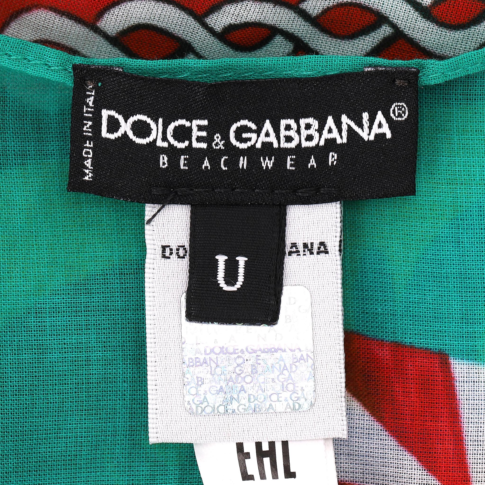 Dolce & Gabbana - Paréo en coton imprimé Carretto en vente 2