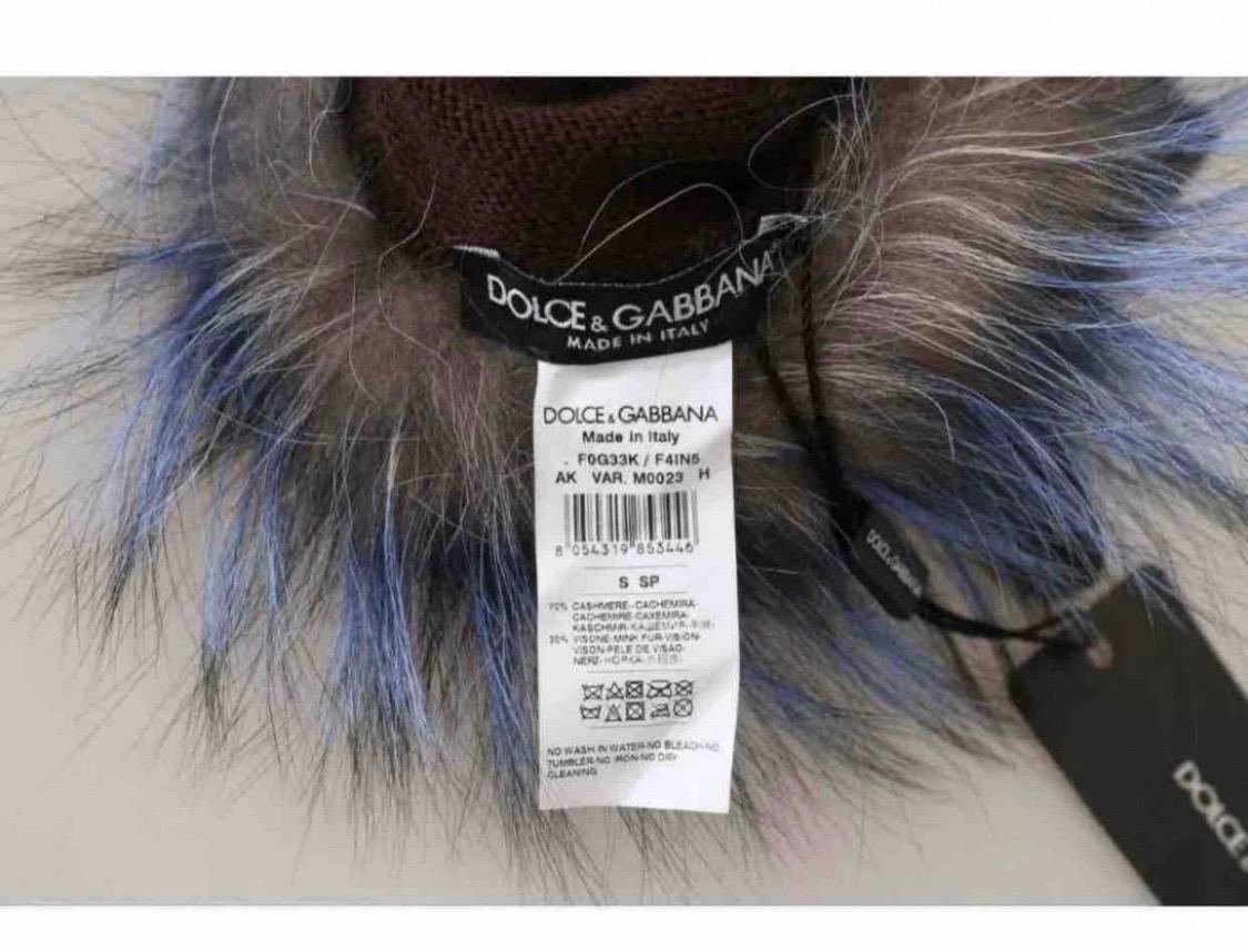 Black Dolce & Gabbana cashmere brown /
blue mink fur long gloves
 For Sale