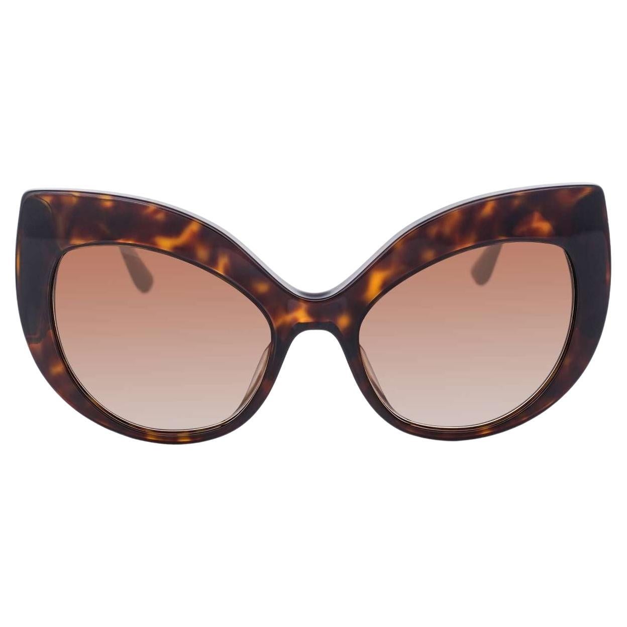 Dolce & Gabbana - Cat Eye Sunglasses DG 4321 with DG Logo Leopard Brown For Sale