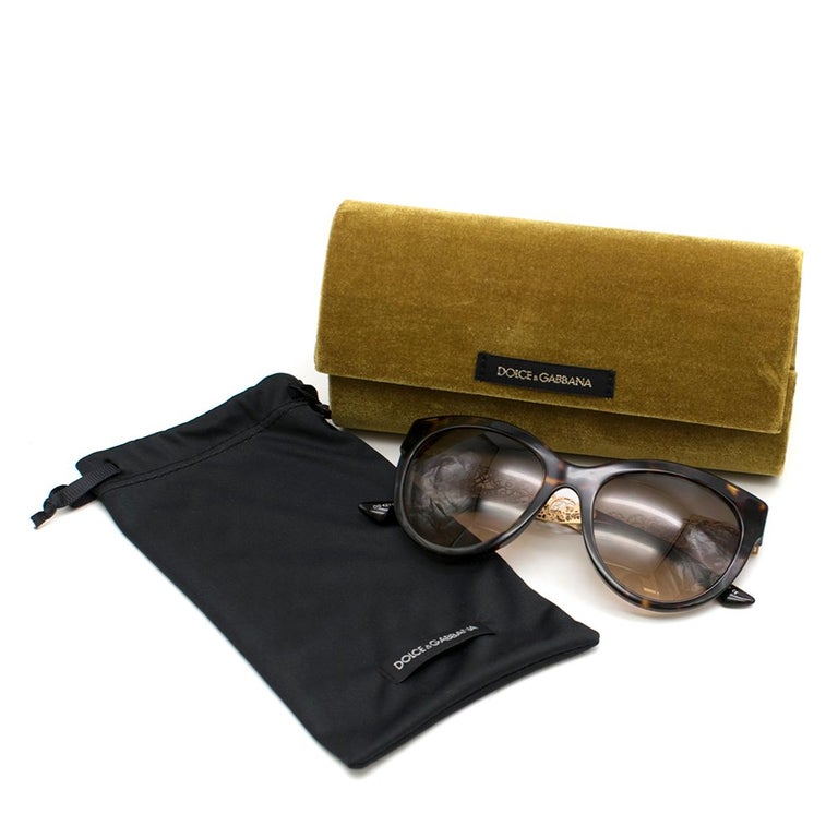 Dolce and Gabbana Cat-Eye Sunglasses With Golden Filigree  display picture 2