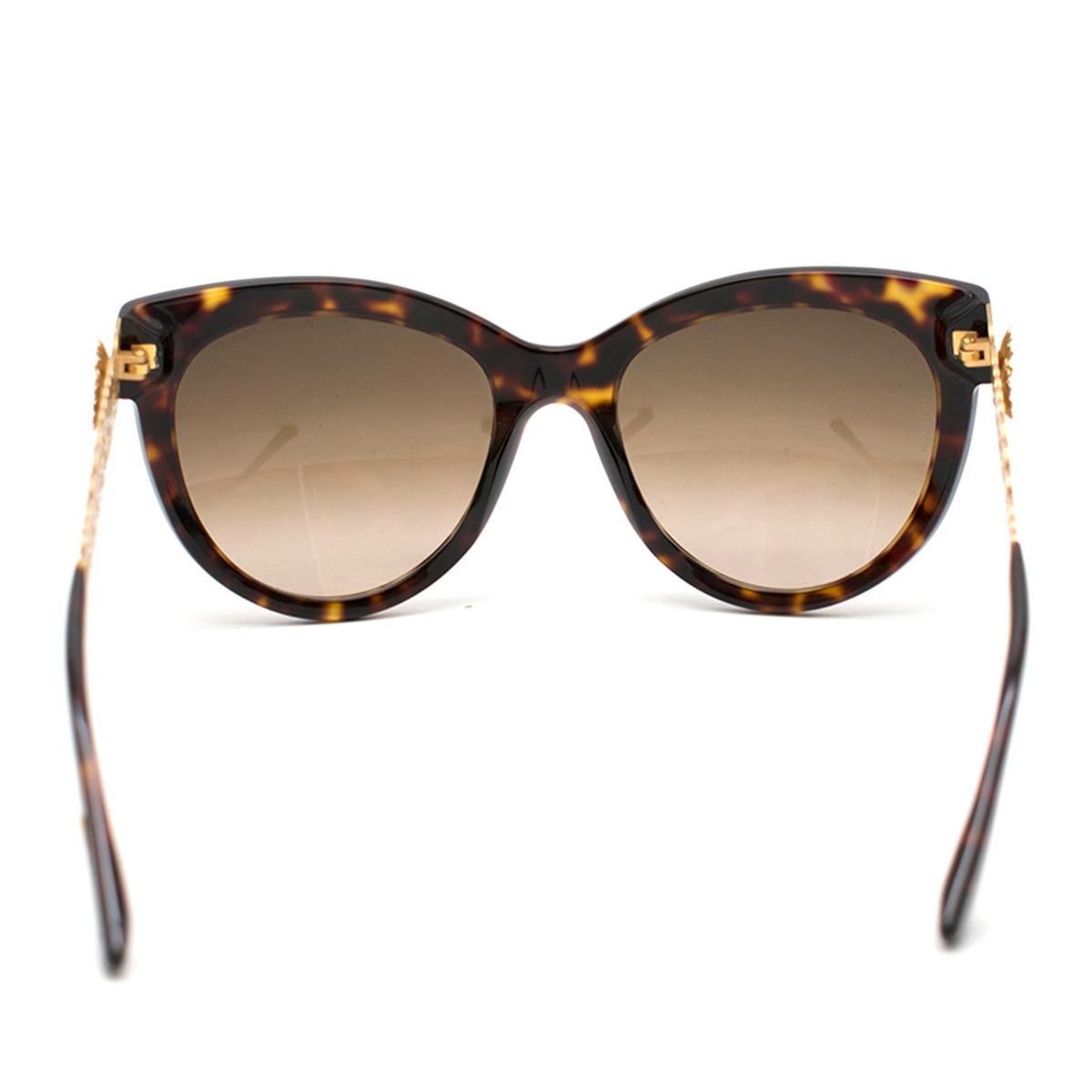 Brown Dolce & Gabbana Cat-Eye Sunglasses With Golden Filigree Arms
