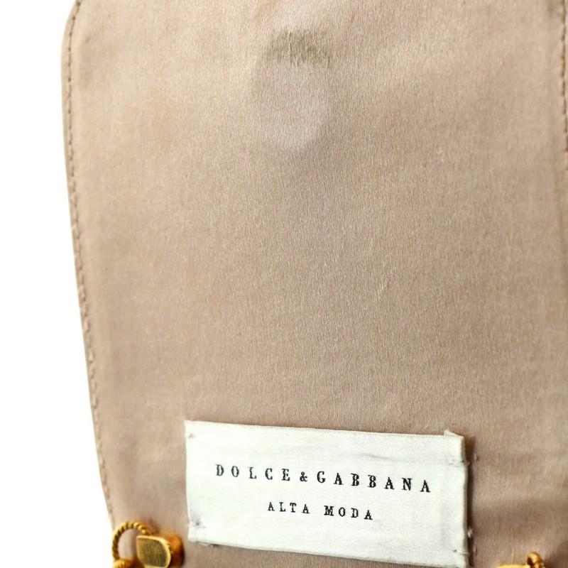 Dolce & Gabbana Chain Full Flap Bag Embellished Satin Small 3
