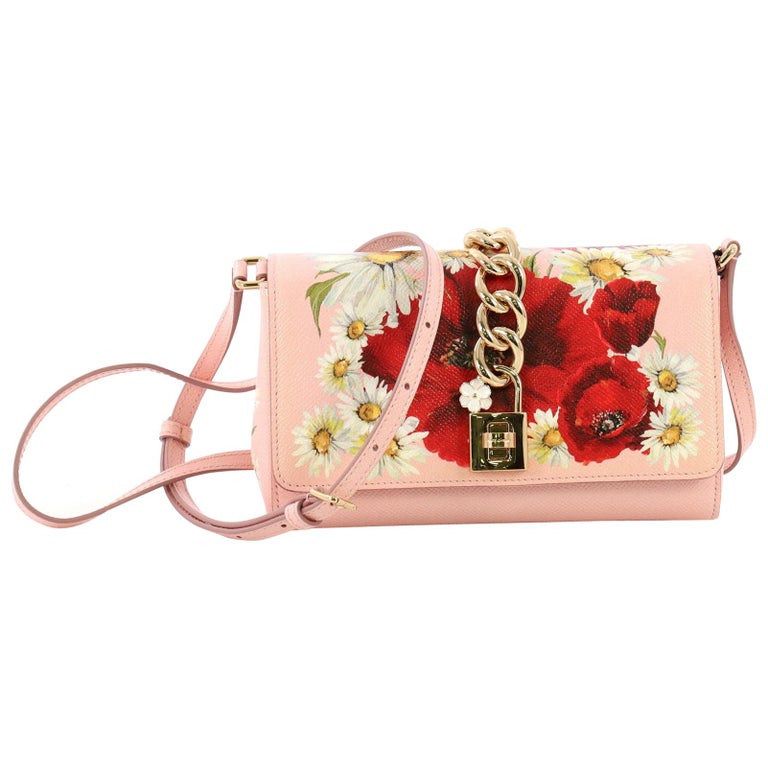 Dolce and Gabbana Chain Lock Crossbody Printed Leather Small at 1stDibs