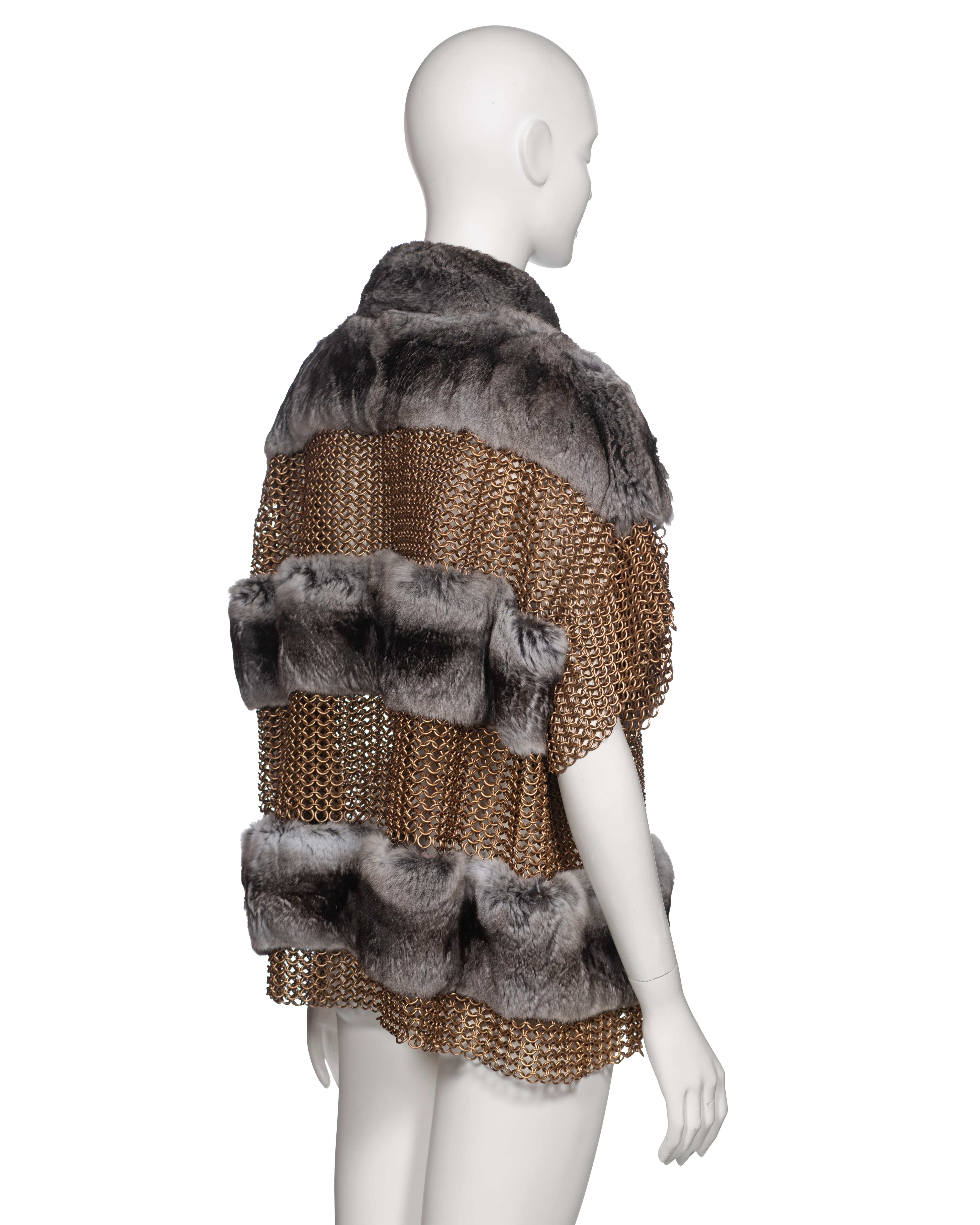 Dolce & Gabbana Chainmail and Chinchilla Fur Jacket, ss 2003 For Sale 6