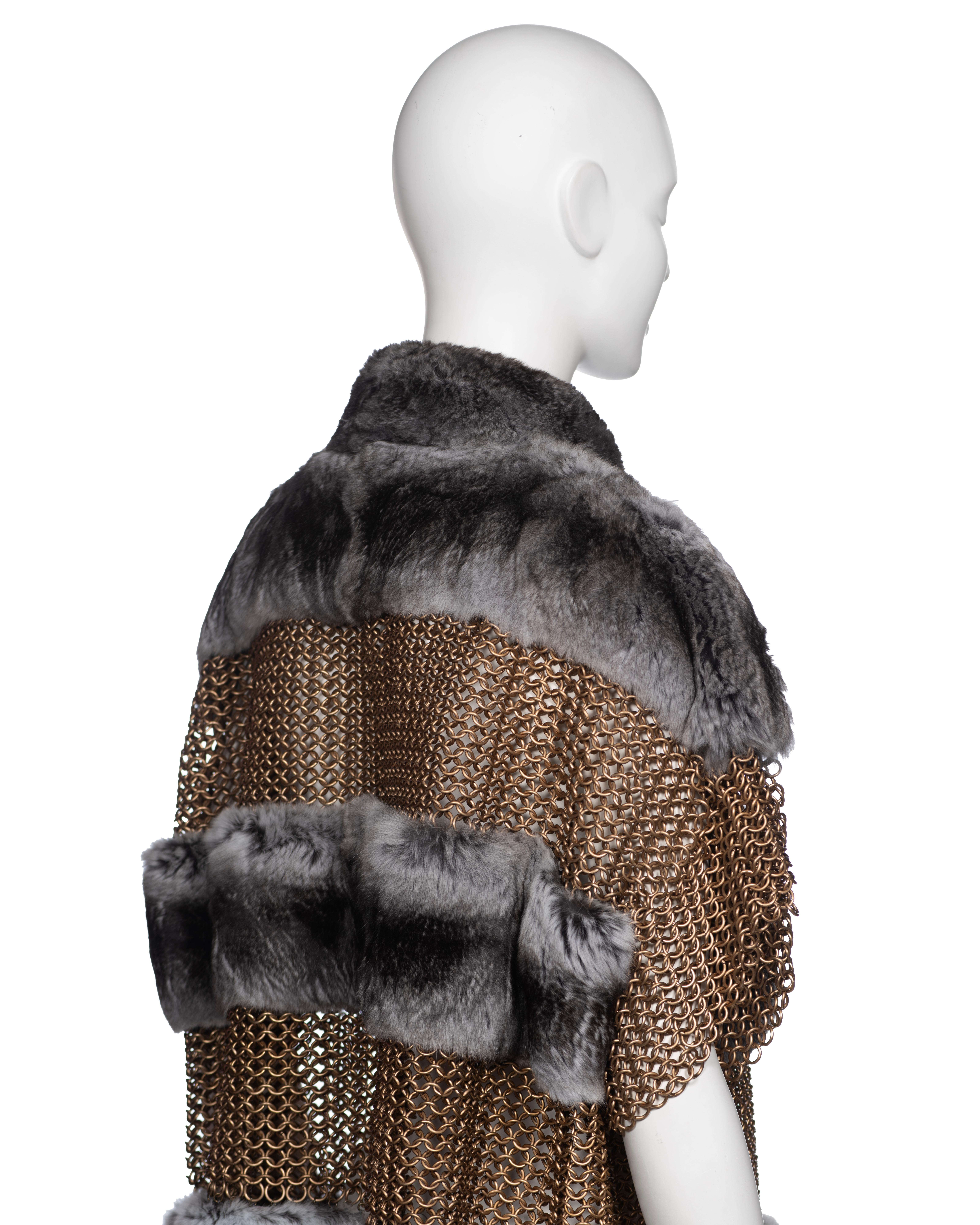 Dolce & Gabbana Chainmail and Chinchilla Fur Jacket, ss 2003 For Sale 7