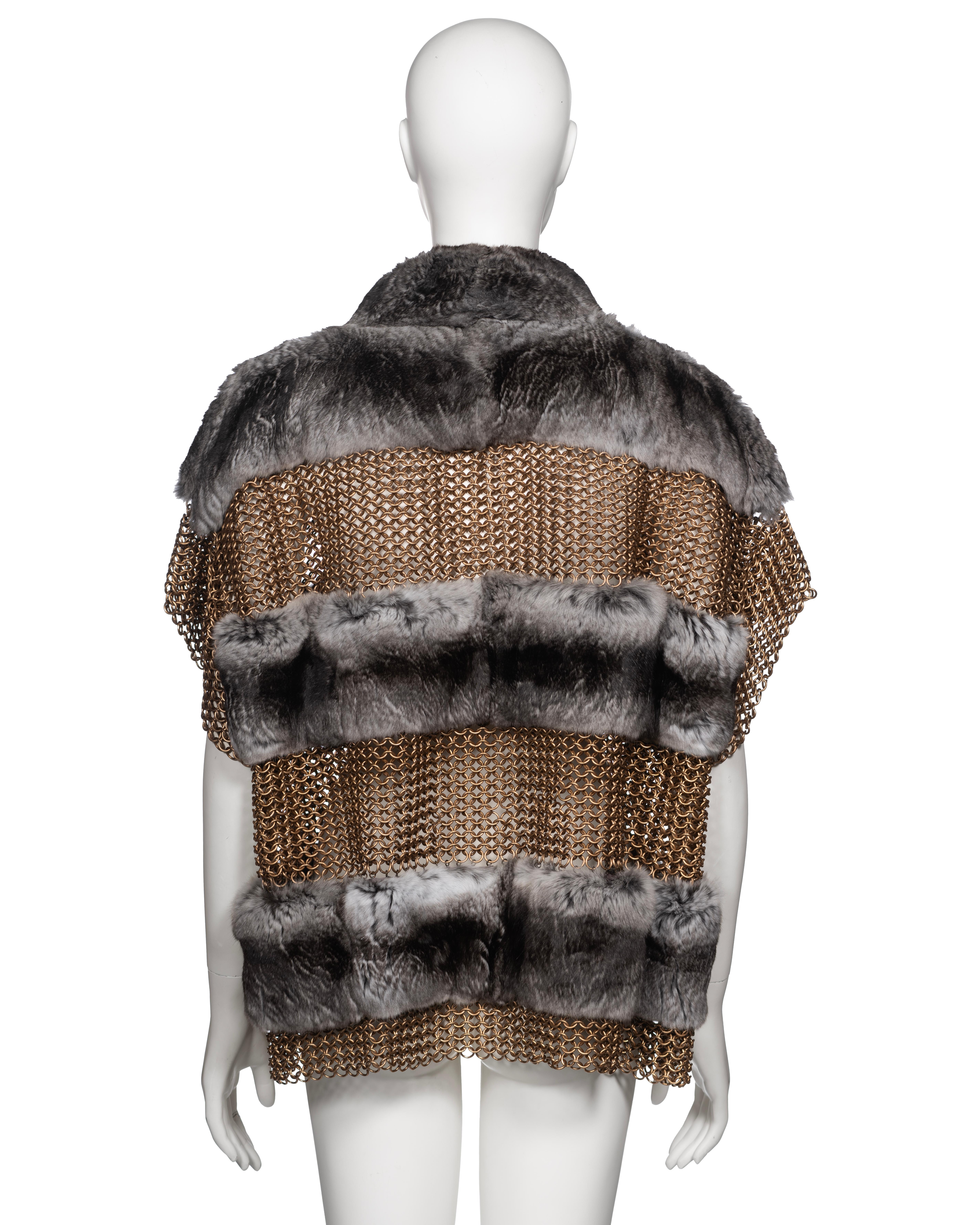 Dolce & Gabbana Chainmail and Chinchilla Fur Jacket, ss 2003 For Sale 8