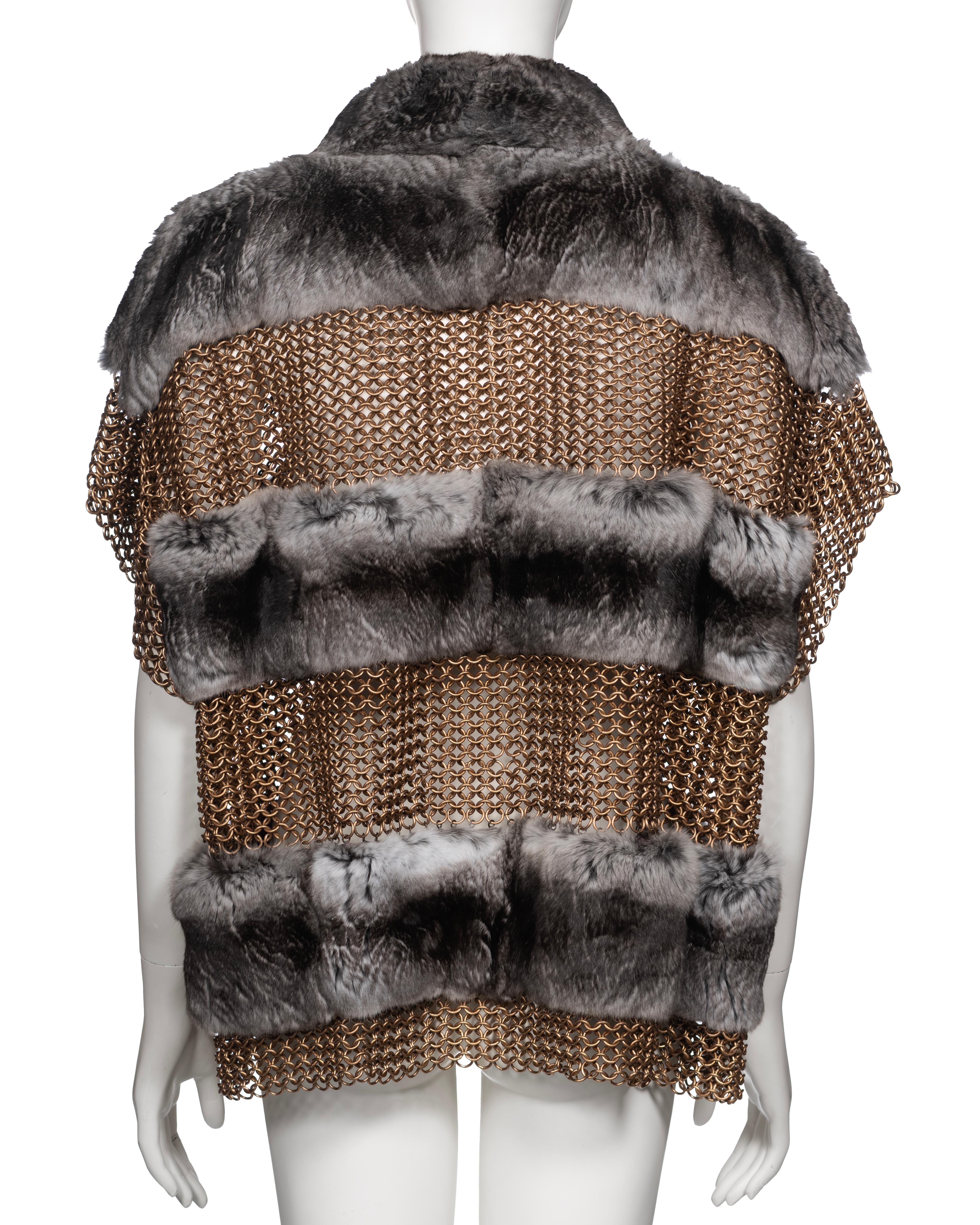 Dolce & Gabbana Chainmail and Chinchilla Fur Jacket, ss 2003 For Sale 9
