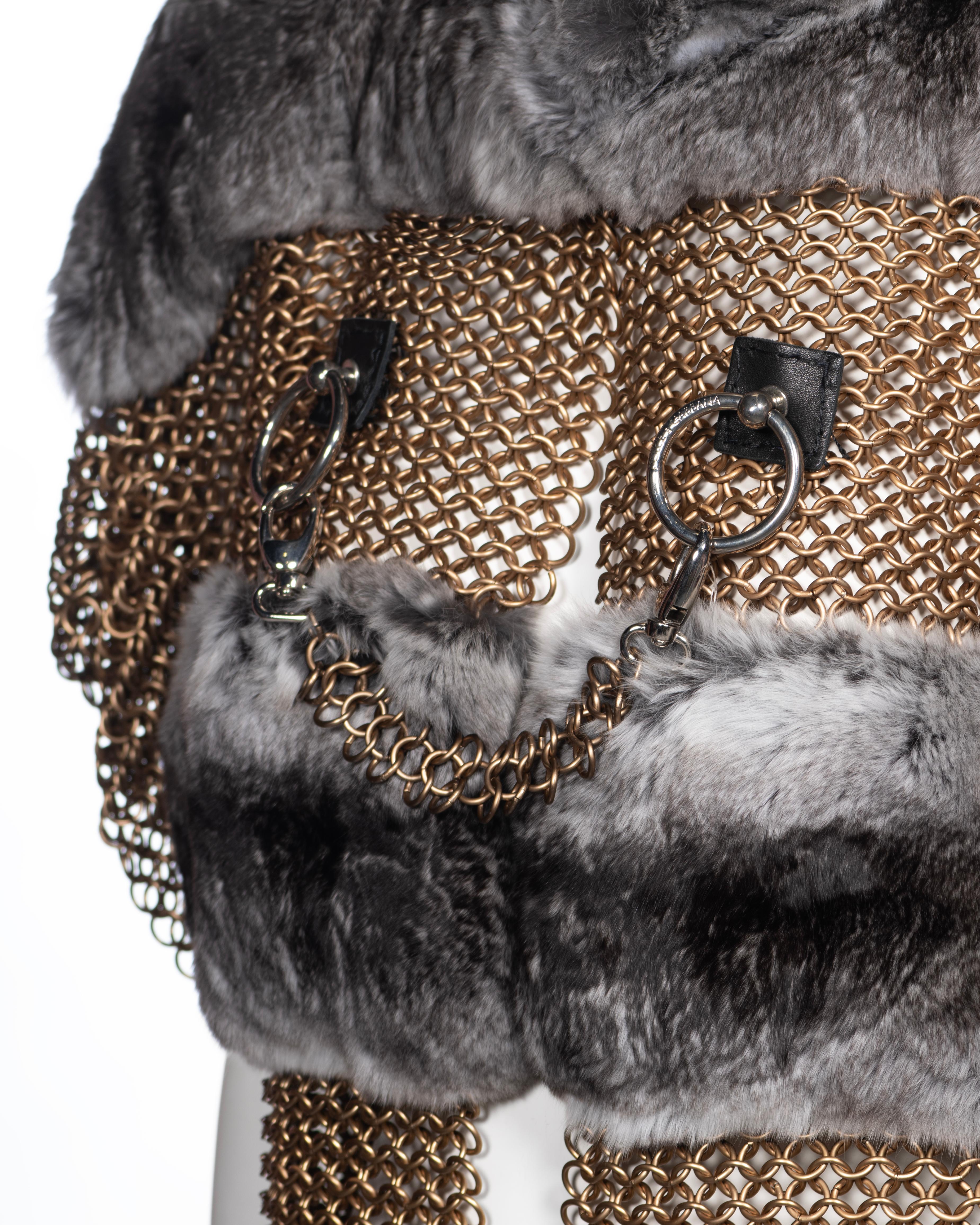 Dolce & Gabbana Chainmail and Chinchilla Fur Jacket, ss 2003 For Sale 11