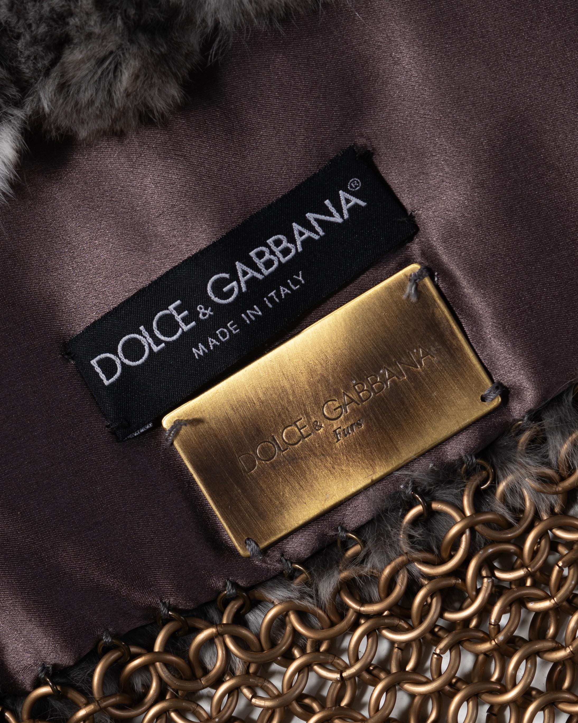 Dolce & Gabbana Chainmail and Chinchilla Fur Jacket, ss 2003 For Sale 12
