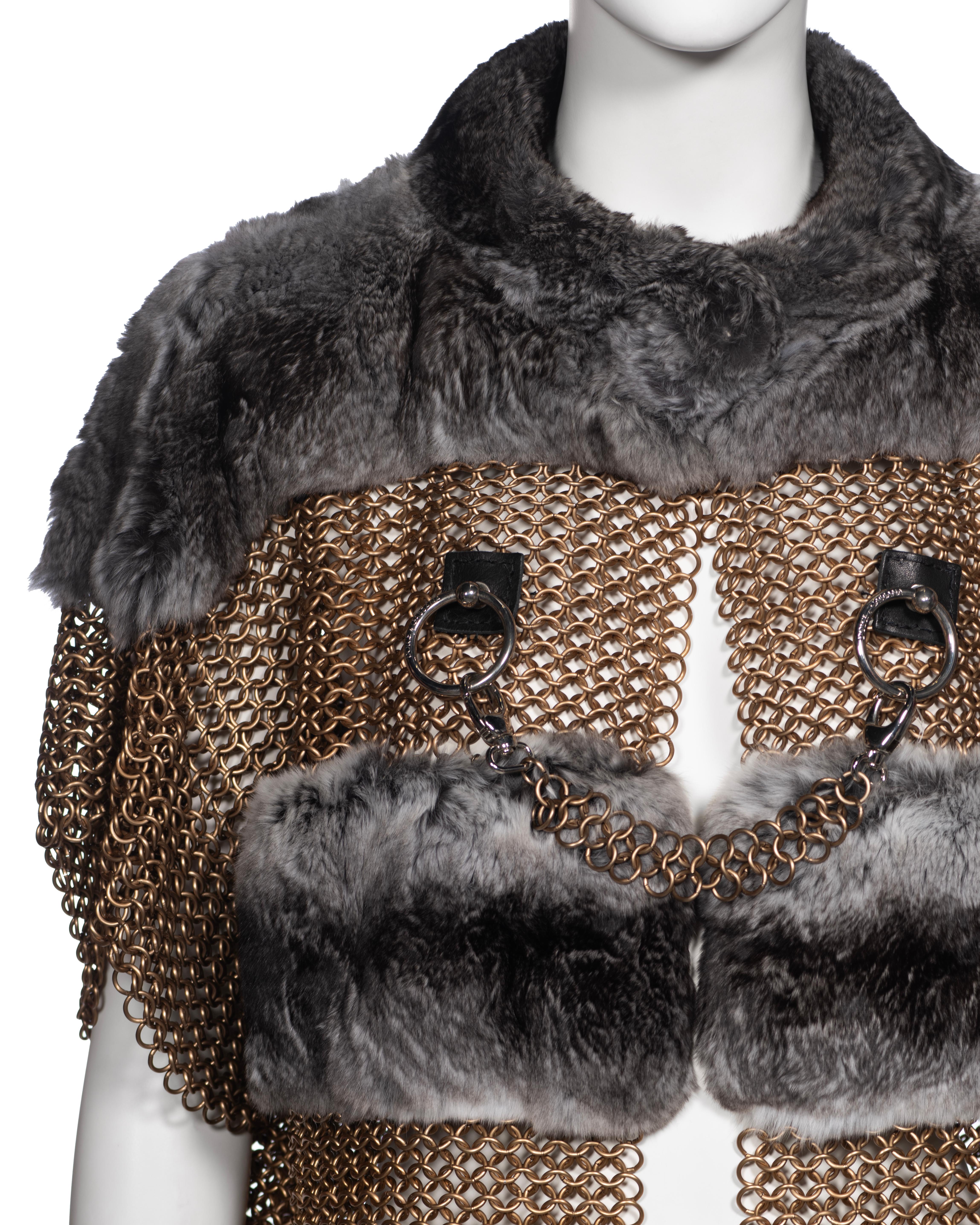 Dolce & Gabbana Chainmail and Chinchilla Fur Jacket, ss 2003 For Sale 1