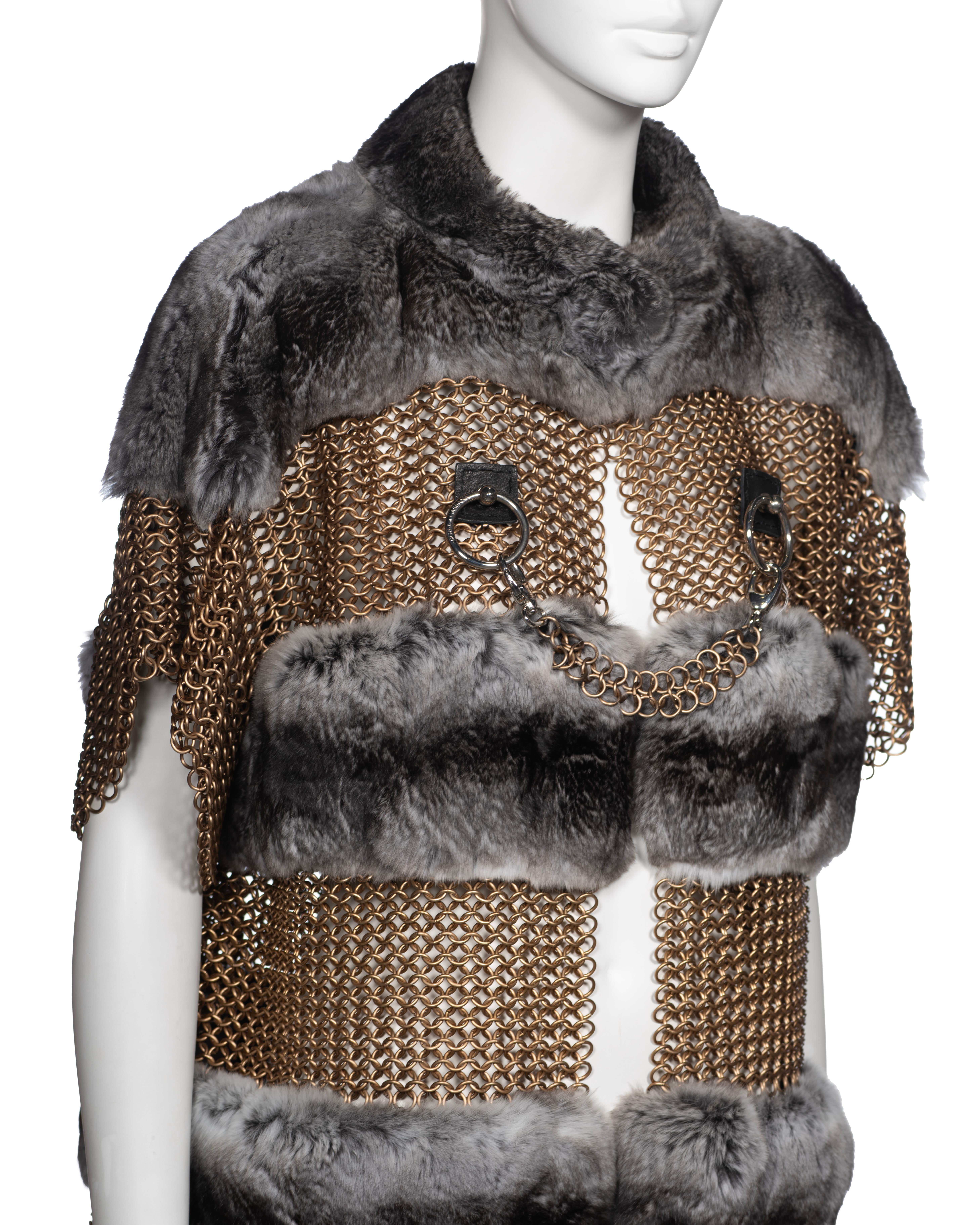 Dolce & Gabbana Chainmail and Chinchilla Fur Jacket, ss 2003 For Sale 4