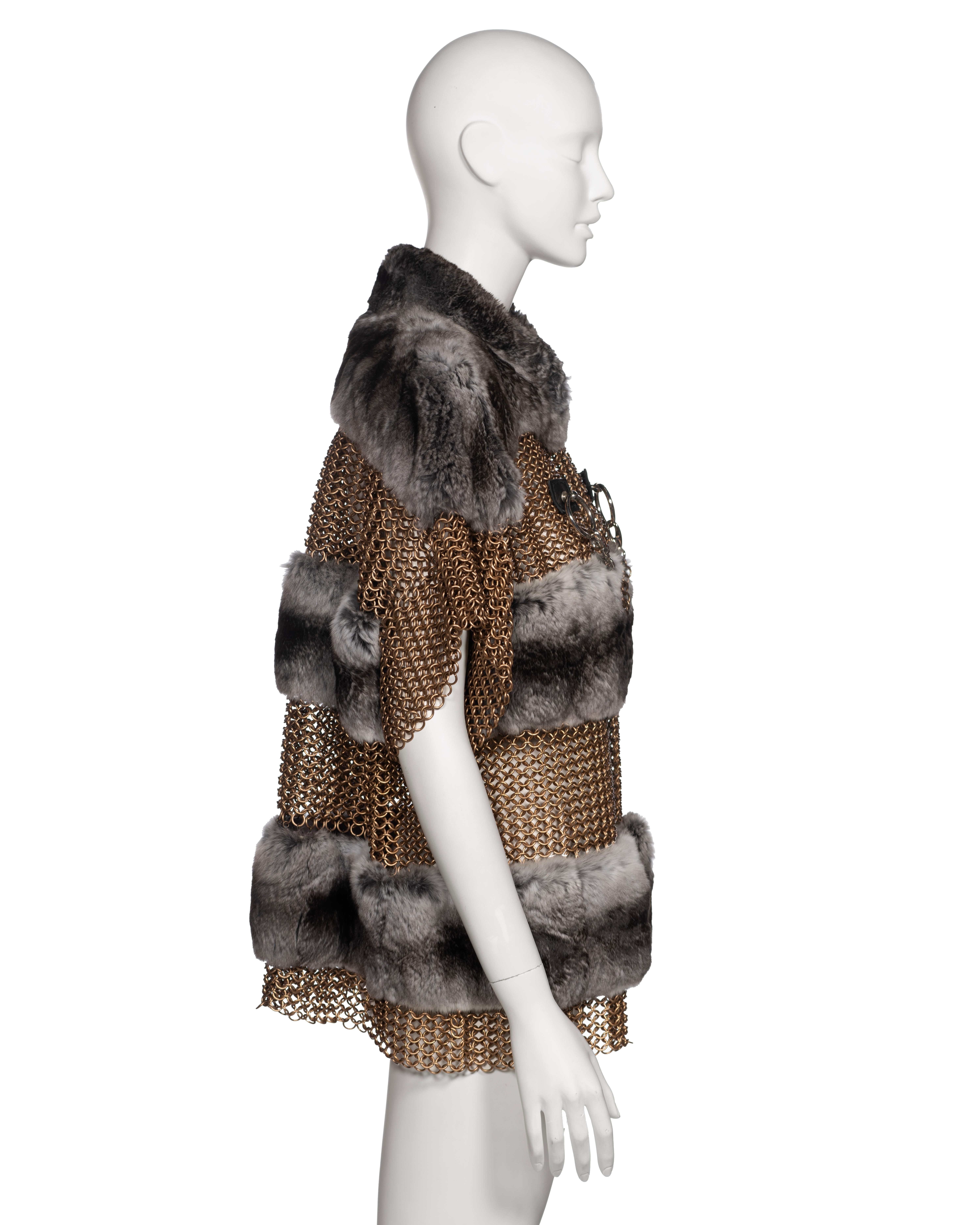 Dolce & Gabbana Chainmail and Chinchilla Fur Jacket, ss 2003 For Sale 5