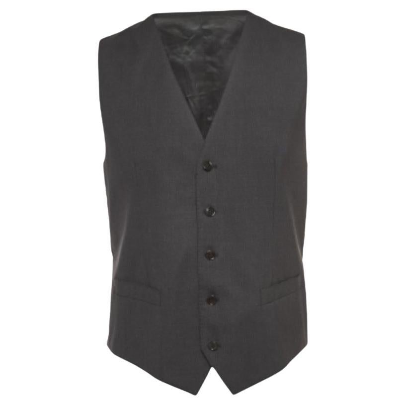Dolce & Gabbana Charcoal Grey Wool Tailored Waistcoat M