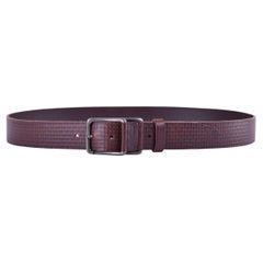 Dolce & Gabbana - Check Print Leather Belt Brown 110 / Men