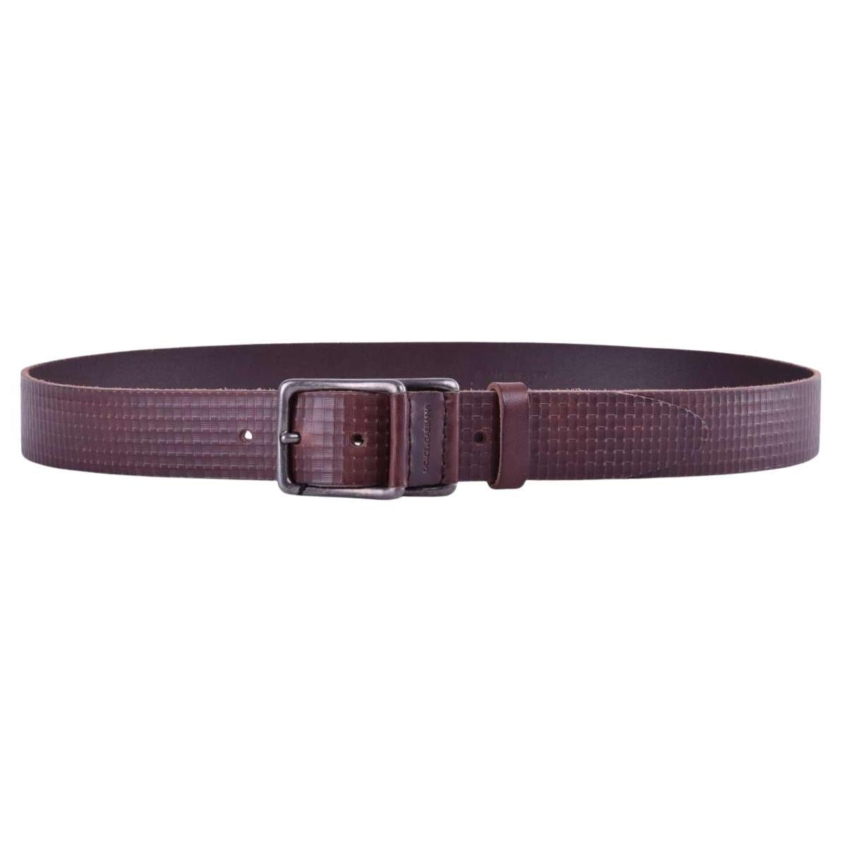 Dolce & Gabbana - Check Print Leather Belt Brown 90 / Men For Sale