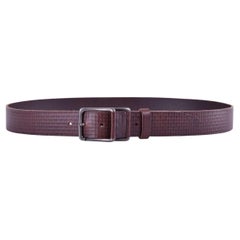 Dolce & Gabbana - Check Print Leather Belt Brown 95 / Men