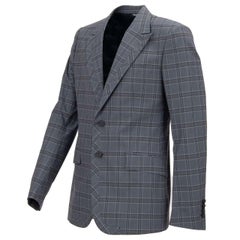 Dolce & Gabbana - Karierter Baumwoll-Blazer in Blau und Grau 44