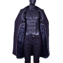 Dolce & Gabbana - Checked Wool Coat Gray Blue
