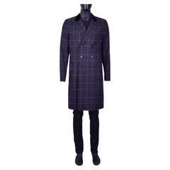 Dolce & Gabbana - Checked Wool Coat Gray Blue