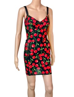 Mini-robe moulante bustier Dolce & Gabbana à imprimé cerises