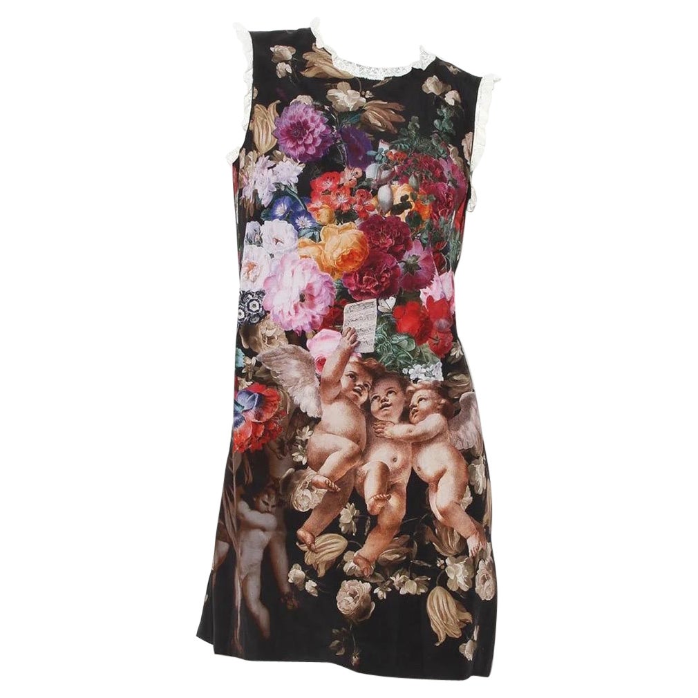 Dolce & Gabbana Cherub Print Shift Dress FW2012