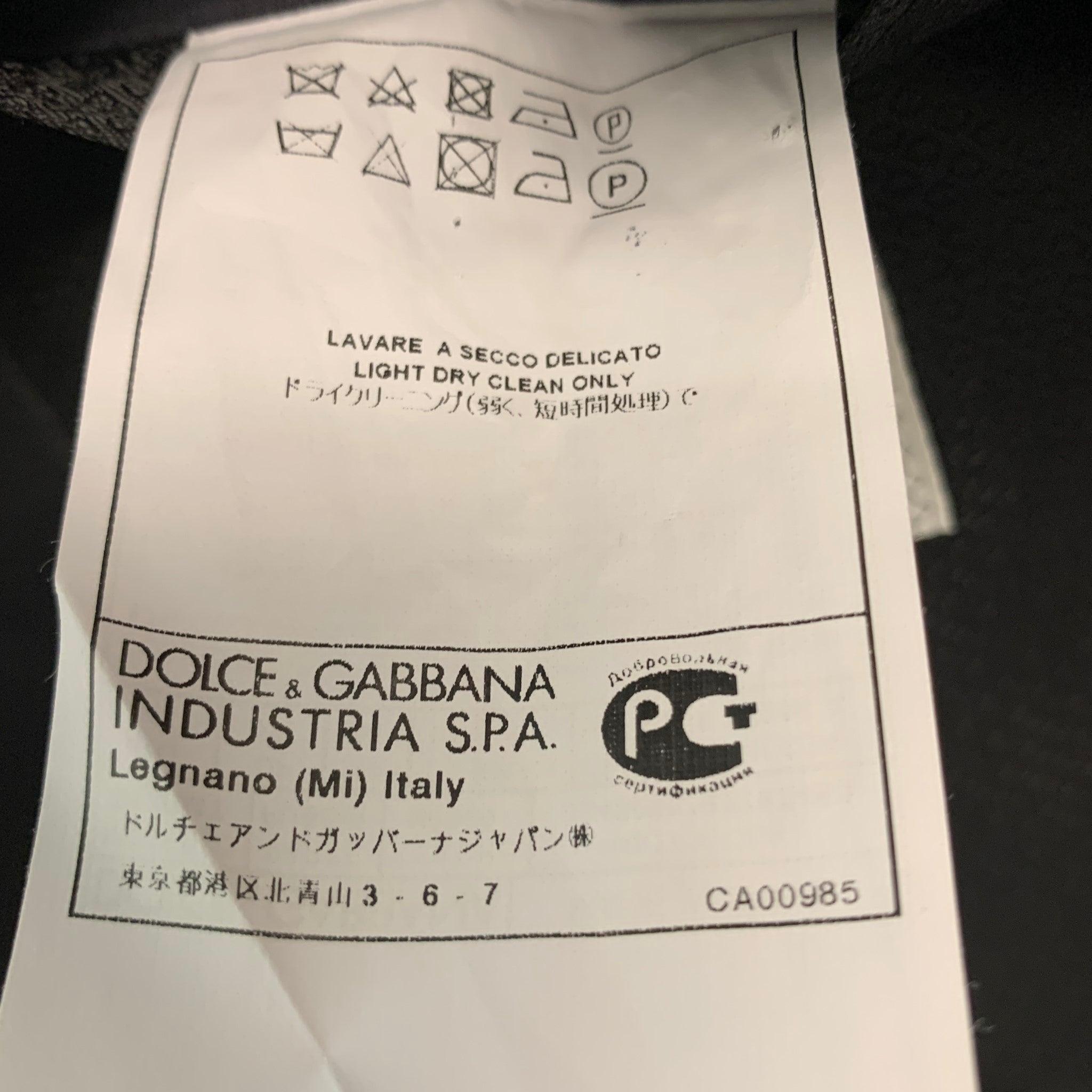 DOLCE & GABBANA Abito a giacca con collo a punta in misto lana tinta unita bianco e nero taglia 38 in vendita 5