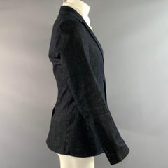 DOLCE & GABBANA Chest Size 38 Blue Indigo Denim Notch Lapel Sport Coat