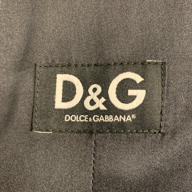 DOLCE and GABBANA Chest Size 38 Gray Rabbit Fur Leather Double Breasted ...