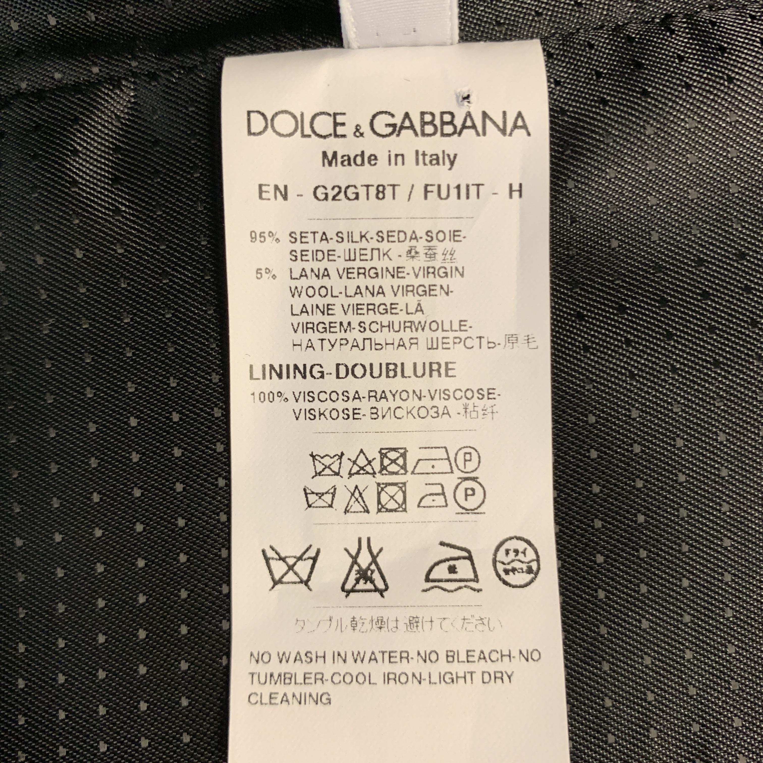 DOLCE & GABBANA Chest Size 42 Black Silk / Wool Trim Round Collar Vest 3
