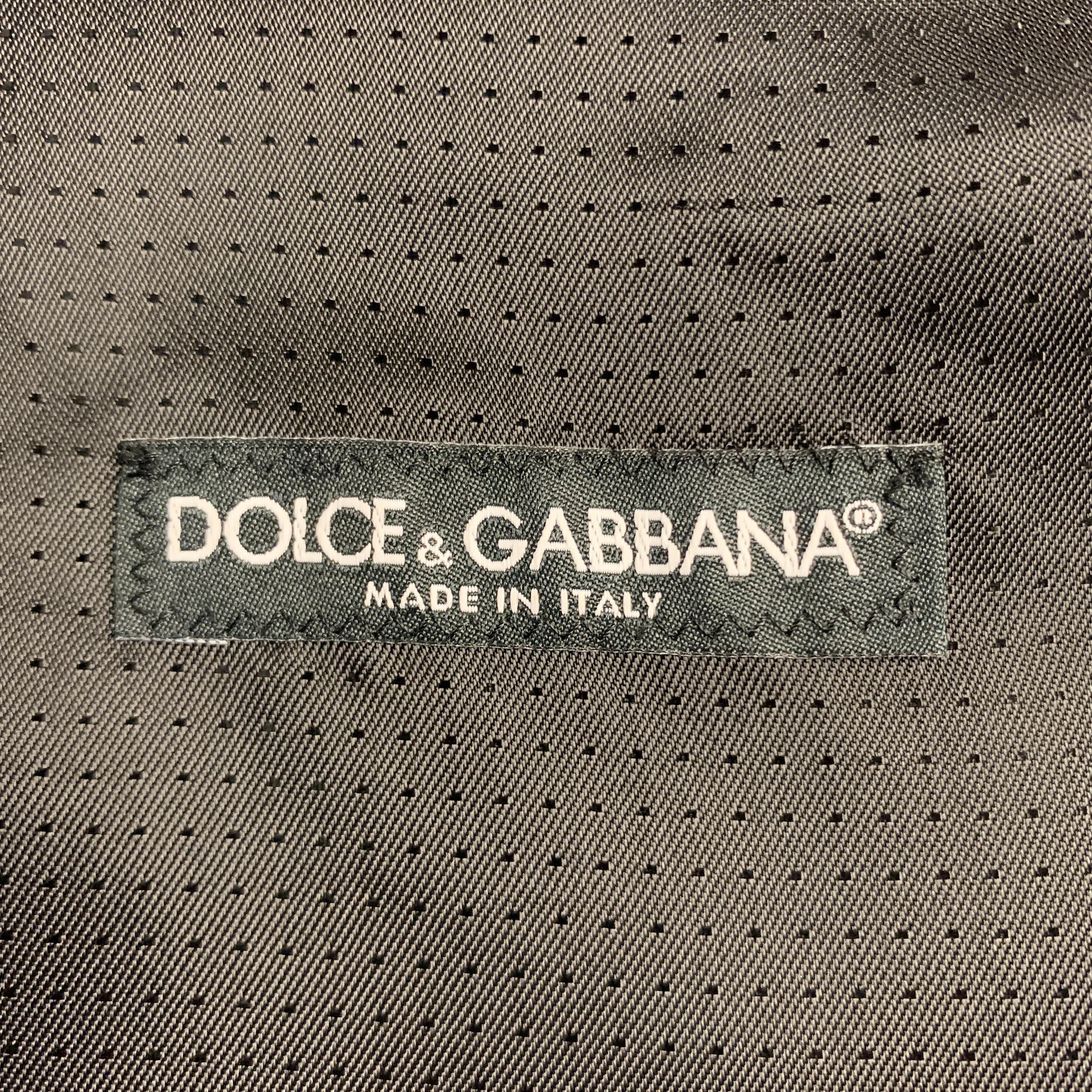 DOLCE & GABBANA Chest Size 42 Black Silk / Wool Trim Round Collar Vest 4