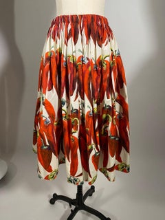 Dolce & Gabbana Chili Peppers Print  Skirt New Without Tags SZ 44 IT 