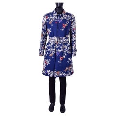 Dolce & Gabbana - Chinese Birds Leafs Printed Coat Blue 48