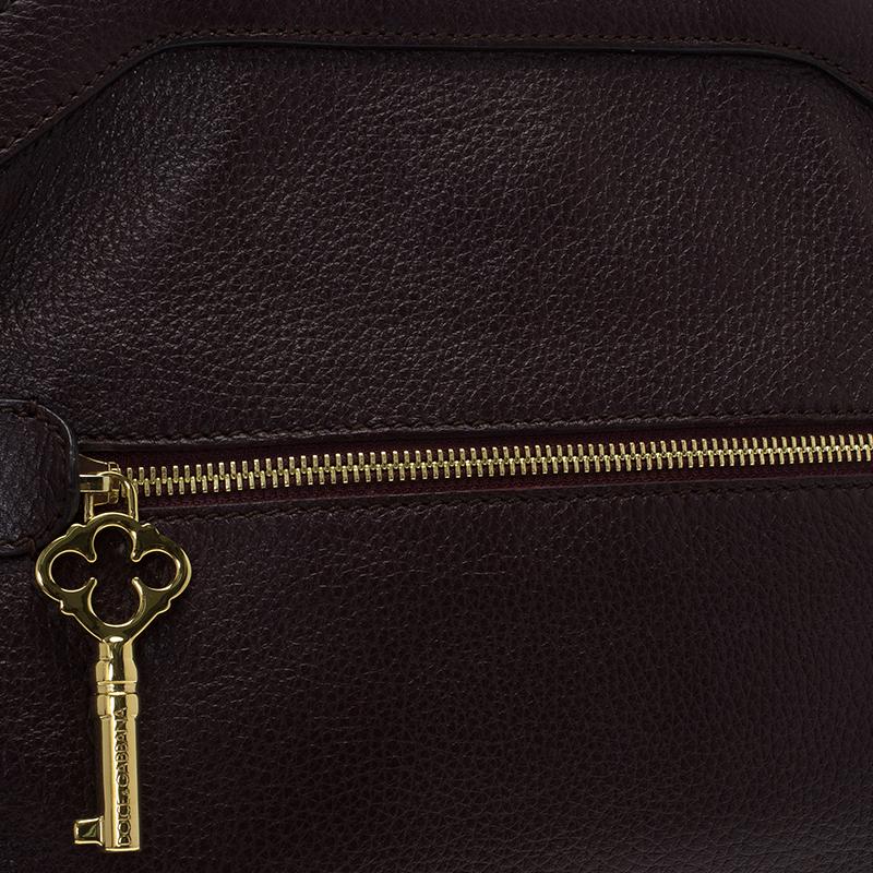 Dolce & Gabbana Choco Brown Leather Key Zipper Top Handle Bag 2