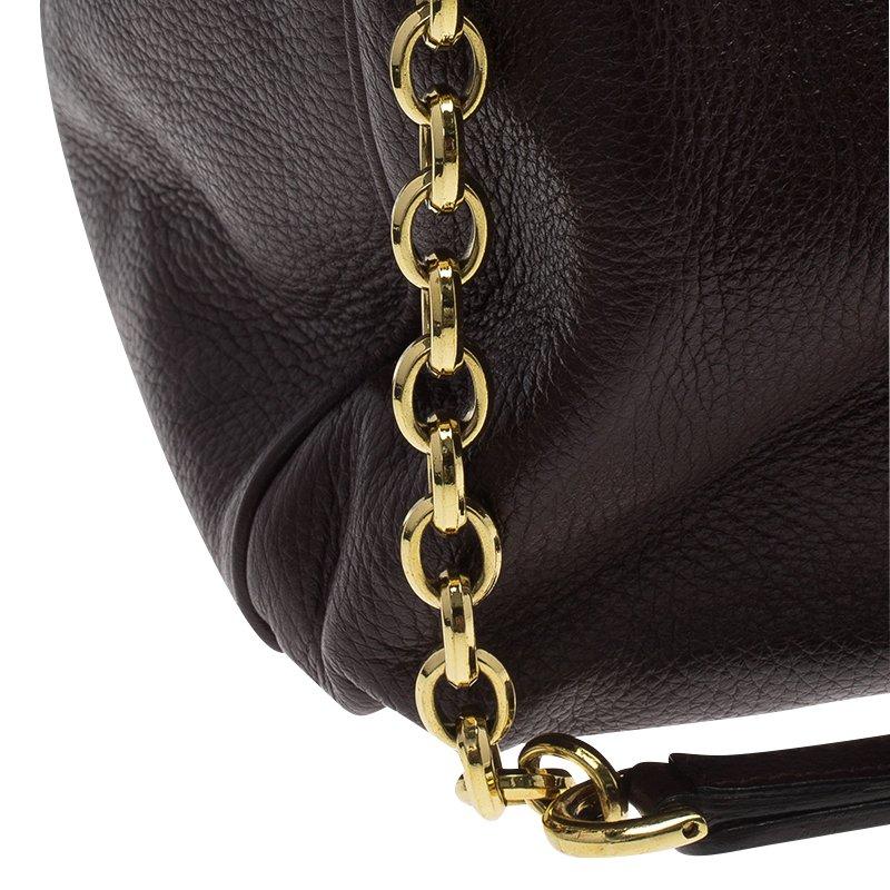 Women's Dolce & Gabbana Choco Brown Leather Key Zipper Top Handle Bag