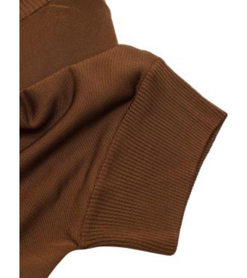 Dolce & Gabbana Chocolate Brown Fine-Knit Batwing Sweater For Sale 1
