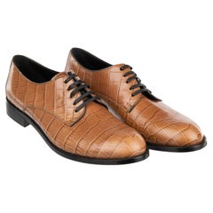 Dolce & Gabbana - Classic Business Croco Print Leather Shoes BOY DONNA Brown 39