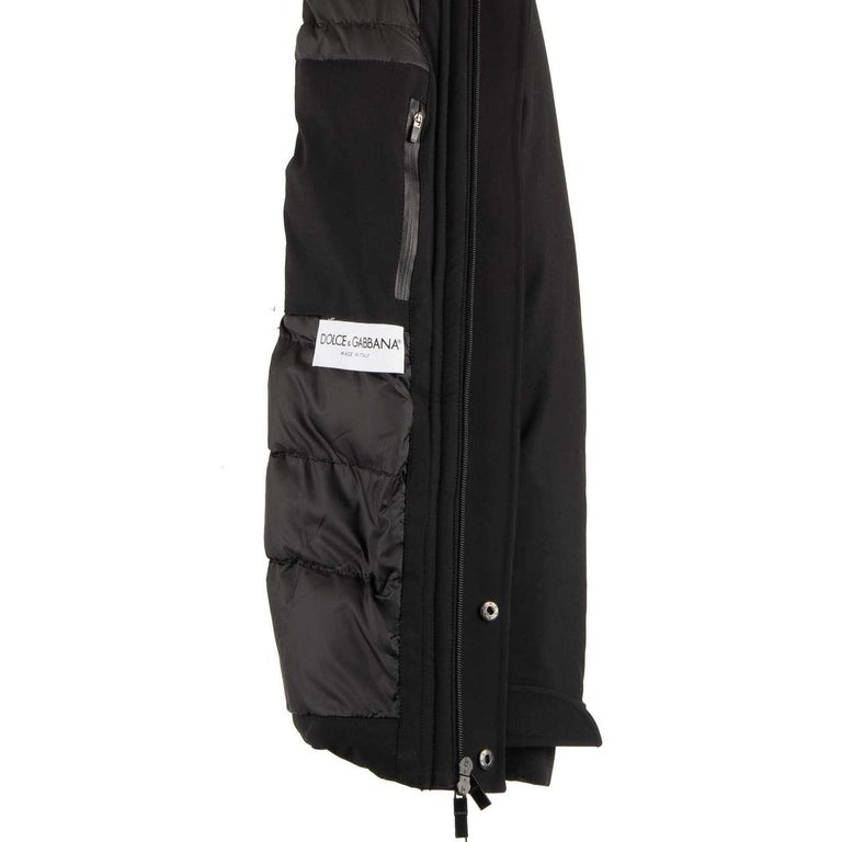 Dolce & Gabbana Black Trench Hooded Parka Cotton Jacket