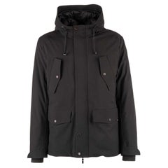 Dolce & Gabbana Classic Hooded Parka Jacket with Pockets and Logo Black 52 L