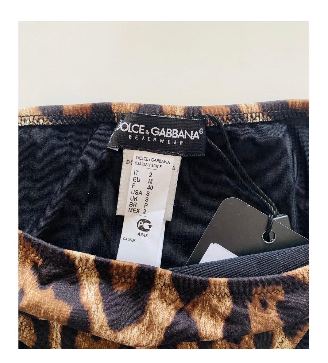 Black Dolce & Gabbana classic leopard
printed balconette bra swimwear set