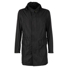 Dolce & Gabbana Klassische Regen-Parka-Jacke mit Taschen und Kapuze Schwarz 46